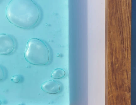 Tableau 25cm résine epoxy effet eau et bulles d'air cadre en chêne